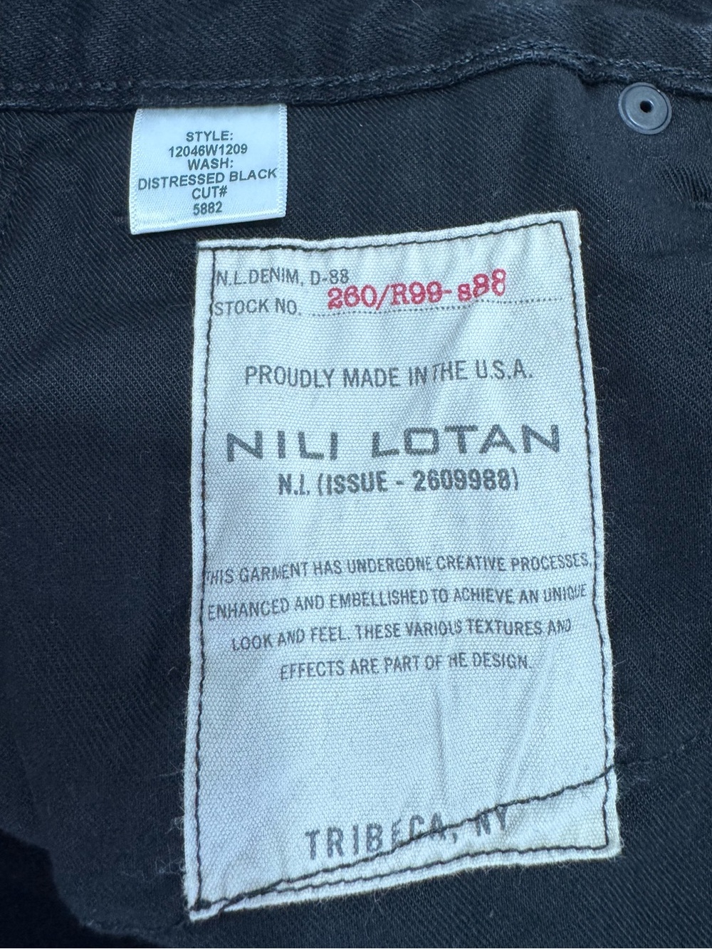Nili Lotan Women Smith Straight Leg Black Jean Size 25 - Picture 6 of 8